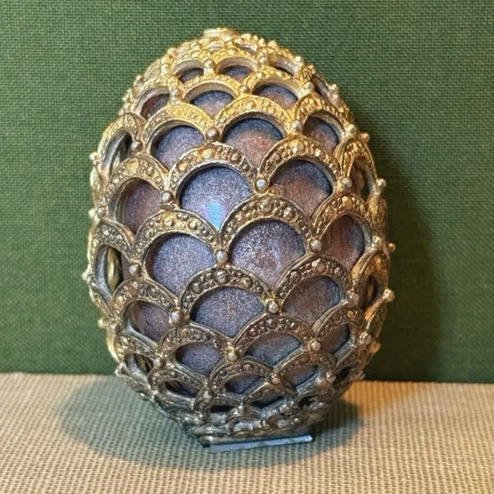 Vintage Mosell Faberge-Inspired Egg • Signed • Mid‑Century